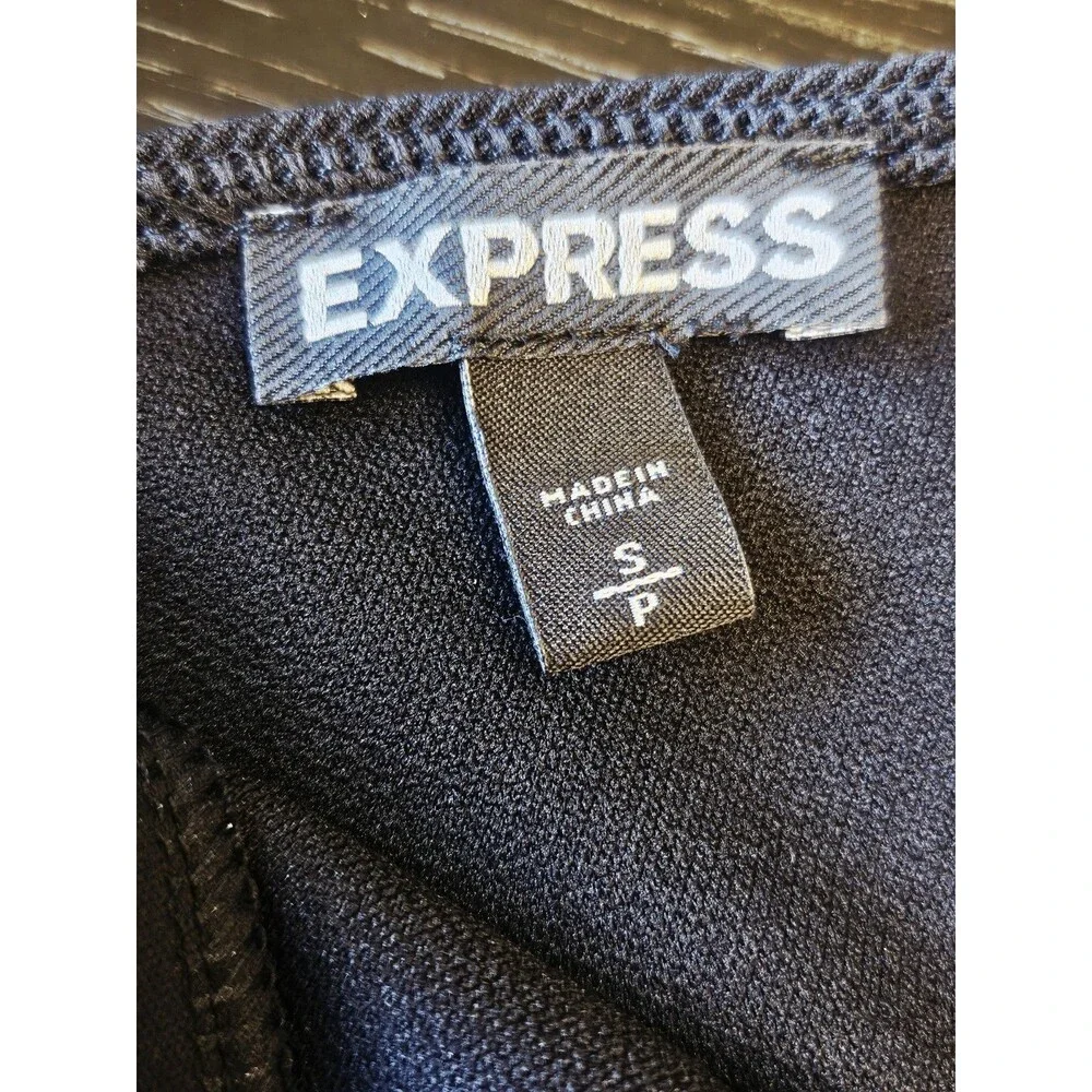 Express Black Lace Up Front Bodysuit Top Small - Picture 7 of 8